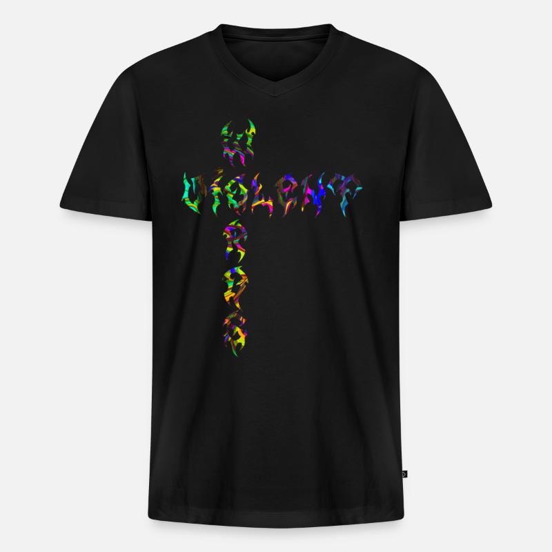 Violent Words - Männer Premium Bio T-Shirt mit V-Ausschnitt - Schwarz
