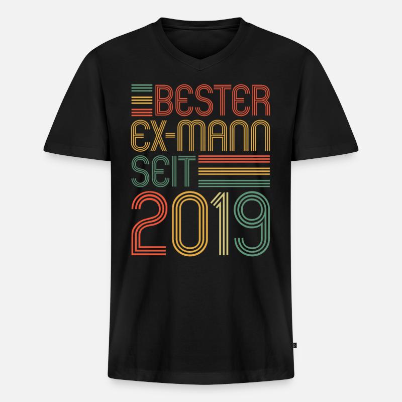 Weltbester Ex-Mann seit 2019 Scheidungs - Männer Premium Bio T-Shirt mit V-Ausschnitt - Schwarz
