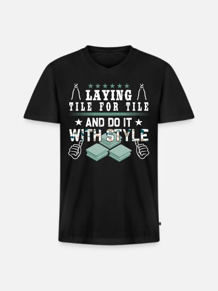 Flooring carpet installers - Men's Premium Organic T-shirt with V-neck - black