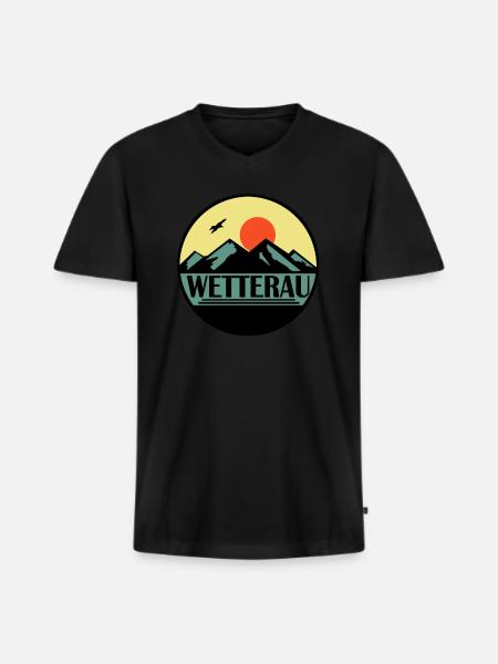 Wetterau - Männer Premium Bio T-Shirt mit V-Ausschnitt - Schwarz