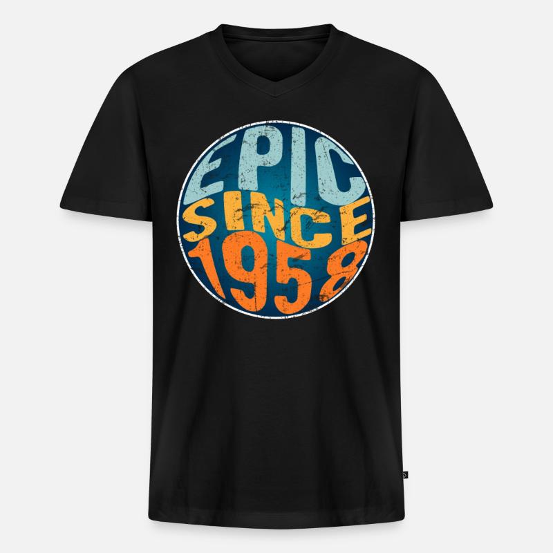 Episch Seit 1958 - Männer Premium Bio T-Shirt mit V-Ausschnitt - Schwarz