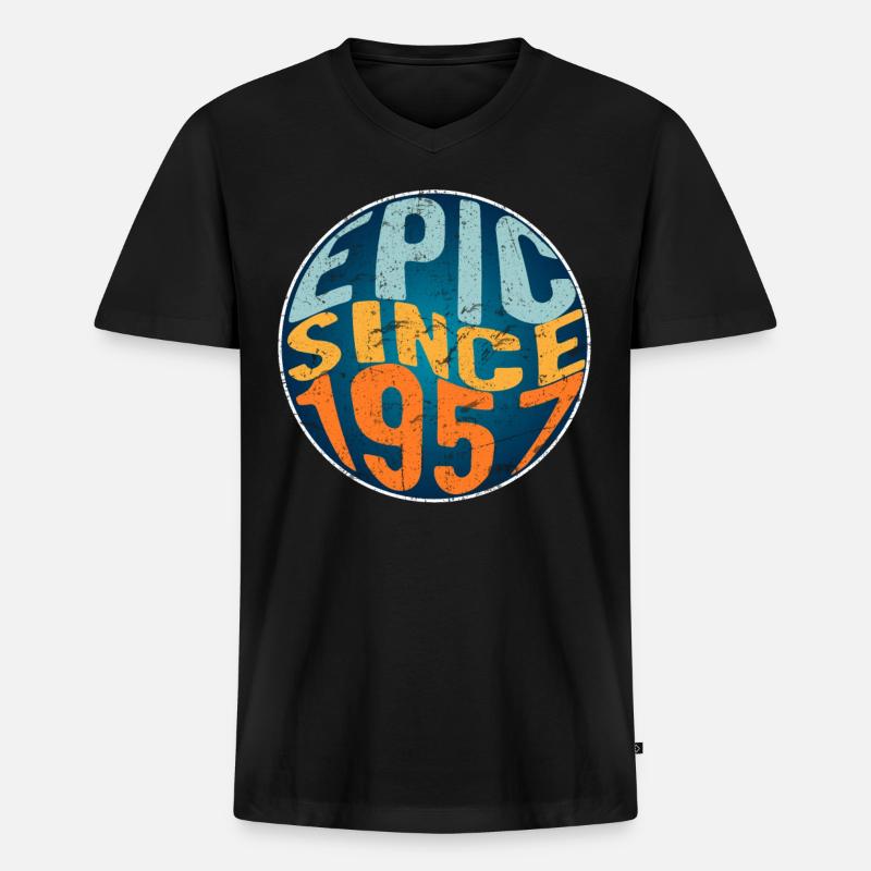 Episch Seit 1957 - Männer Premium Bio T-Shirt mit V-Ausschnitt - Schwarz