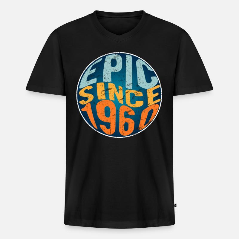 Episch Seit 1960 - Männer Premium Bio T-Shirt mit V-Ausschnitt - Schwarz