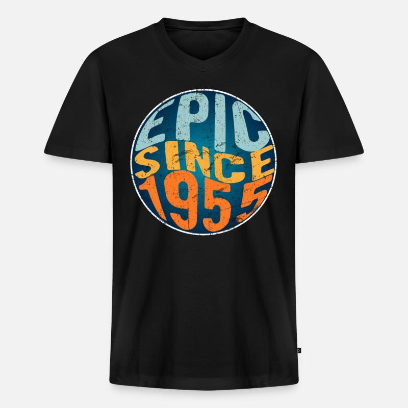Episch Seit 1955 - Männer Premium Bio T-Shirt mit V-Ausschnitt - Schwarz