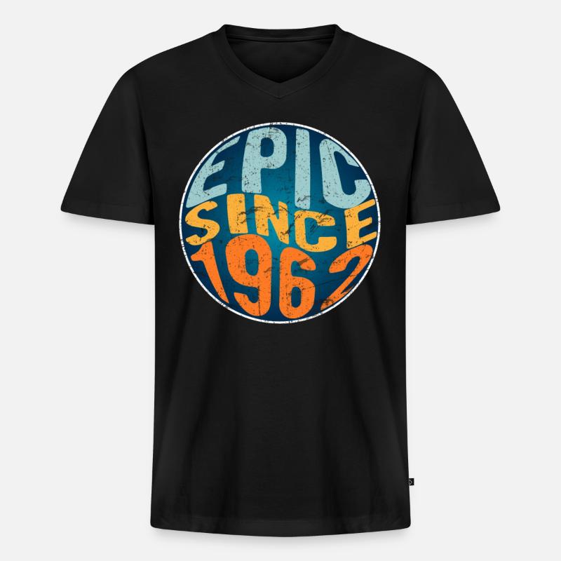 Episch Seit 1962 - Männer Premium Bio T-Shirt mit V-Ausschnitt - Schwarz