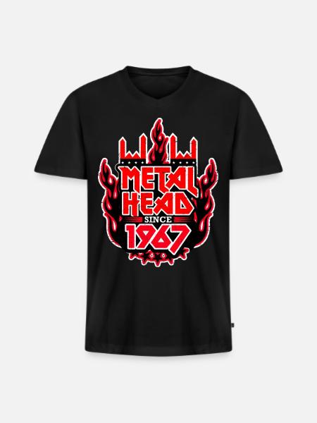 METALHEAD since 1967 - Men's Premium Organic T-shirt with V-neck - black