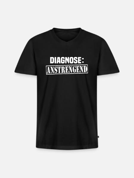 diagnose anstrengend - Männer Premium Bio T-Shirt mit V-Ausschnitt - Schwarz