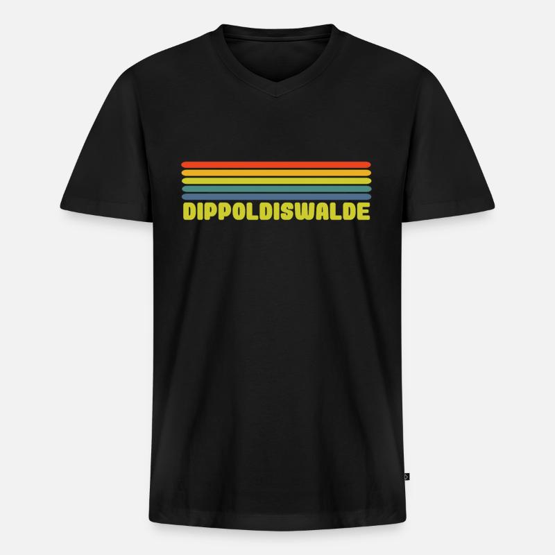 Dippoldiswalde - Männer Premium Bio T-Shirt mit V-Ausschnitt - Schwarz