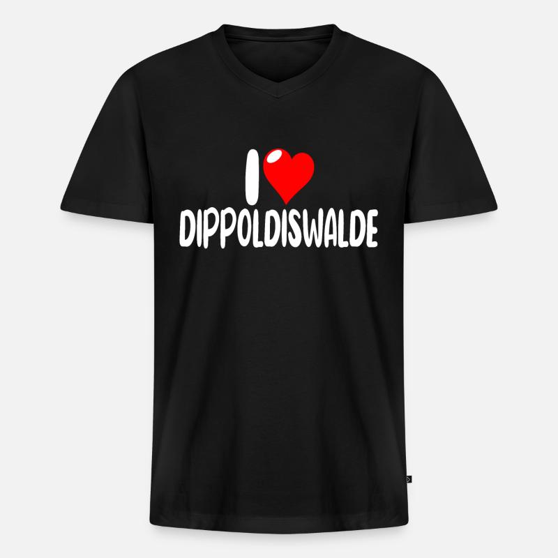 Dippoldiswalde - Männer Premium Bio T-Shirt mit V-Ausschnitt - Schwarz