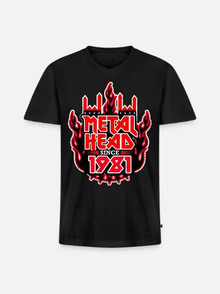METALHEAD since 1981 - Men's Premium Organic T-shirt with V-neck - black