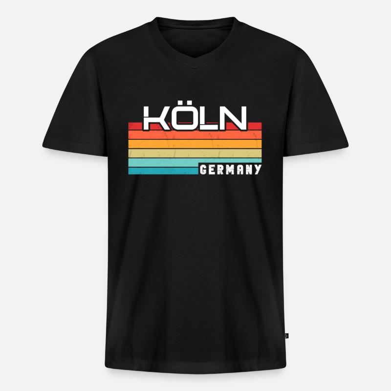 Kölnerin Kölner Köln - Männer Premium Bio T-Shirt mit V-Ausschnitt - Schwarz