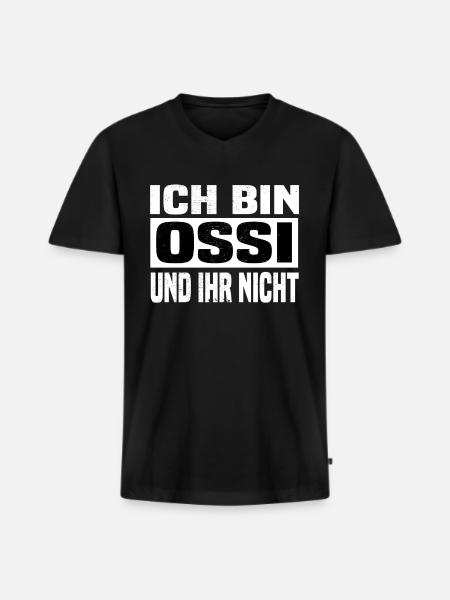 ossi und ihr nicht - Männer Premium Bio T-Shirt mit V-Ausschnitt - Schwarz