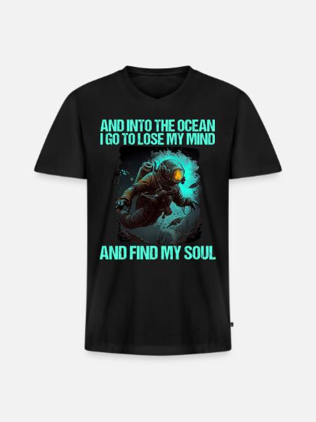 Diving Diver Diver - Men's Premium Organic T-shirt with V-neck - black