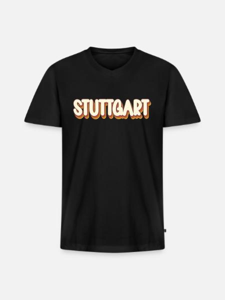 Stuttgarterin Stuttgarterer Stuttgarter - Men's Premium Organic T-shirt with V-neck - black