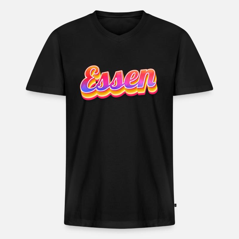 Essenerin Essener Essen - Männer Premium Bio T-Shirt mit V-Ausschnitt - Schwarz