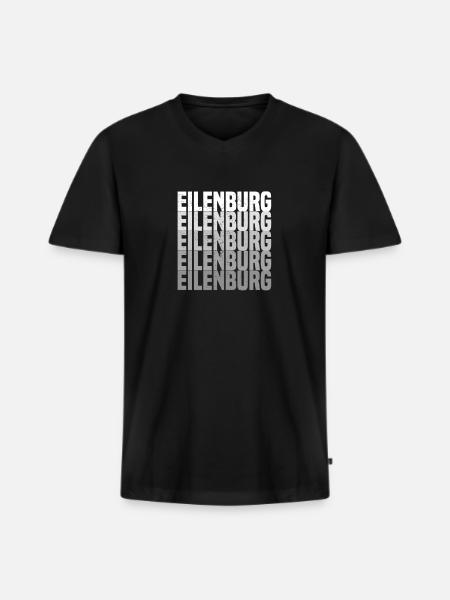 Eilenburg - Männer Premium Bio T-Shirt mit V-Ausschnitt - Schwarz