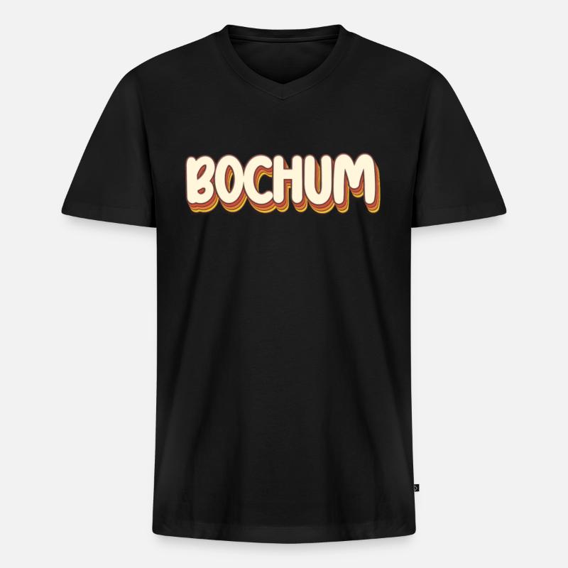 Bochumerin Bochumer Bochum - Männer Premium Bio T-Shirt mit V-Ausschnitt - Schwarz