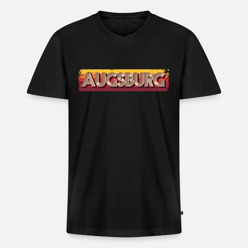 Augsburgerin Augsburger Augsburg - Männer Premium Bio T-Shirt mit V-Ausschnitt - Schwarz