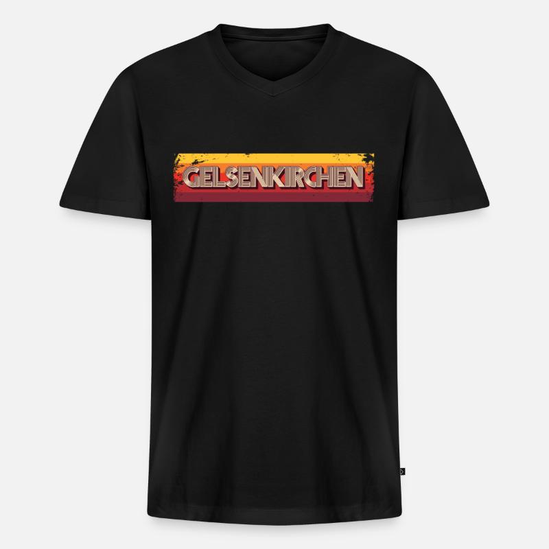 Gelsenkirchenerin Gelsenkirchener Gelsenkirchen - Männer Premium Bio T-Shirt mit V-Ausschnitt - Schwarz