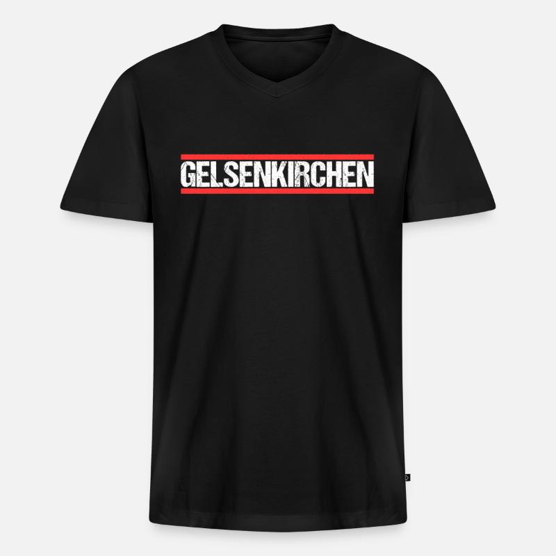 Gelsenkirchenerin Gelsenkirchener Gelsenkirchen - Männer Premium Bio T-Shirt mit V-Ausschnitt - Schwarz
