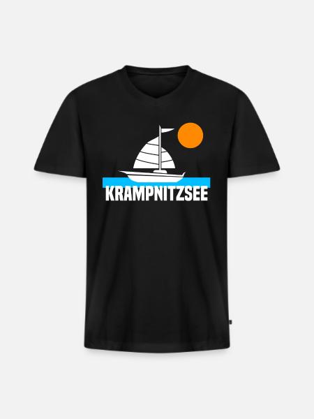 Krampnitzsee - Männer Premium Bio T-Shirt mit V-Ausschnitt - Schwarz