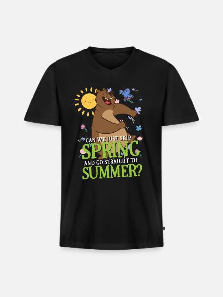 Kan vi bare springe foråret over og gå direkte til sommeren - Premium økologisk T-shirt med V-hals til mænd - sort