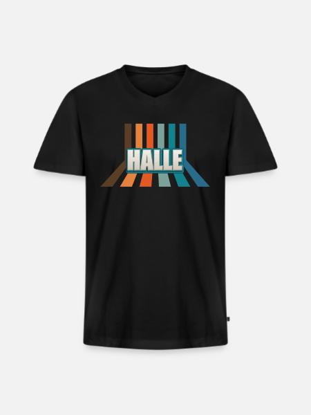 Halleserin Halleser Halle - Men's Premium Organic T-shirt with V-neck - black