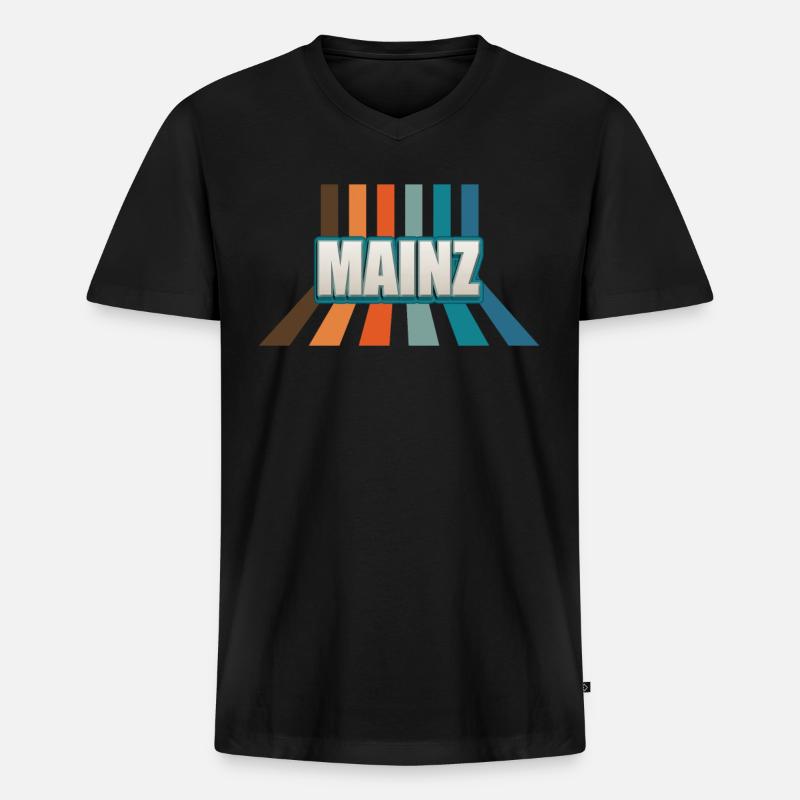 Mainzerin Mainzer Mainz - Männer Premium Bio T-Shirt mit V-Ausschnitt - Schwarz
