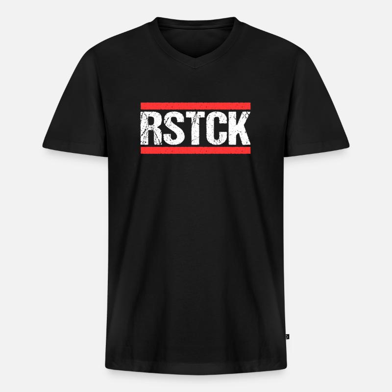 Rostockerin Rostocker Rostock - Männer Premium Bio T-Shirt mit V-Ausschnitt - Schwarz