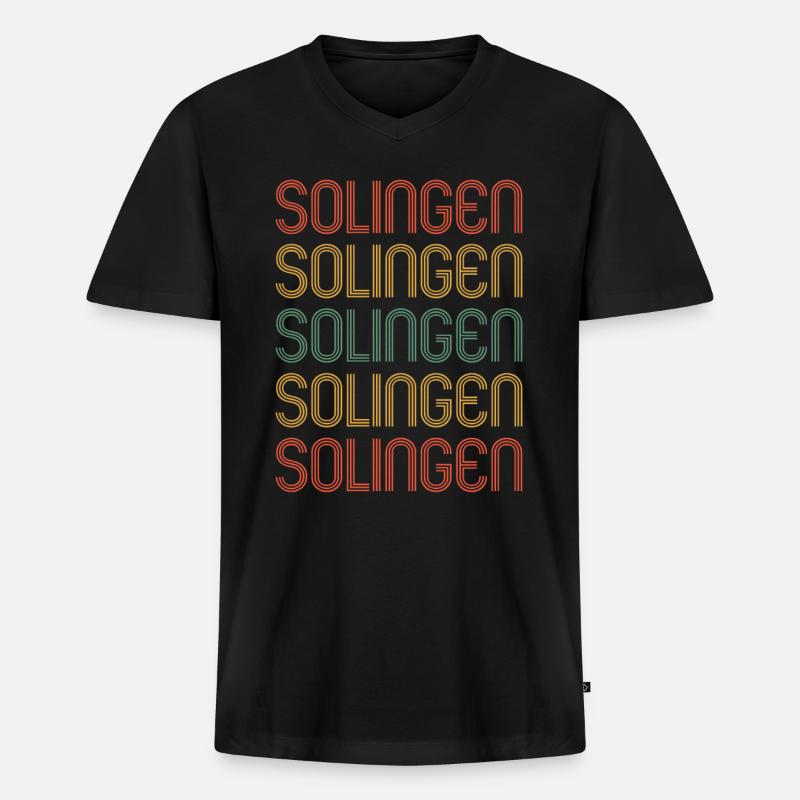 Solingerin Solinger Solingen - Männer Premium Bio T-Shirt mit V-Ausschnitt - Schwarz