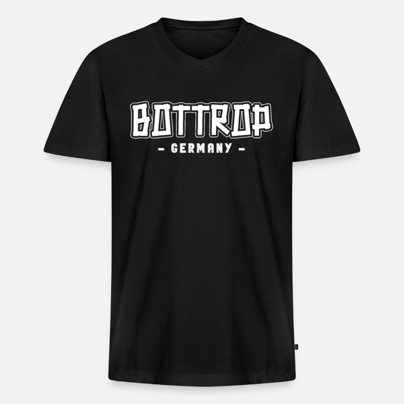 Bottroperin Bottroper Bottrop - Männer Premium Bio T-Shirt mit V-Ausschnitt - Schwarz