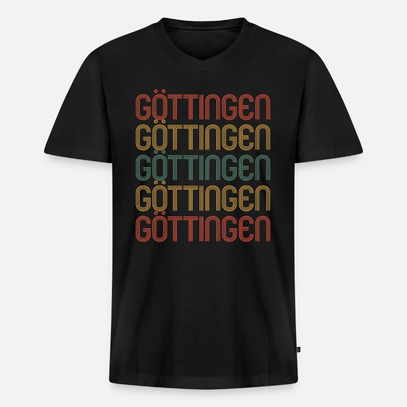 Göttingerin Göttinger Göttingen - Männer Premium Bio T-Shirt mit V-Ausschnitt - Schwarz