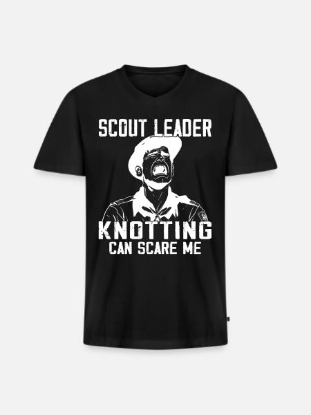 Camping Scouting - Lustiger Pfadfinderführer - Männer Premium Bio T-Shirt mit V-Ausschnitt - Schwarz
