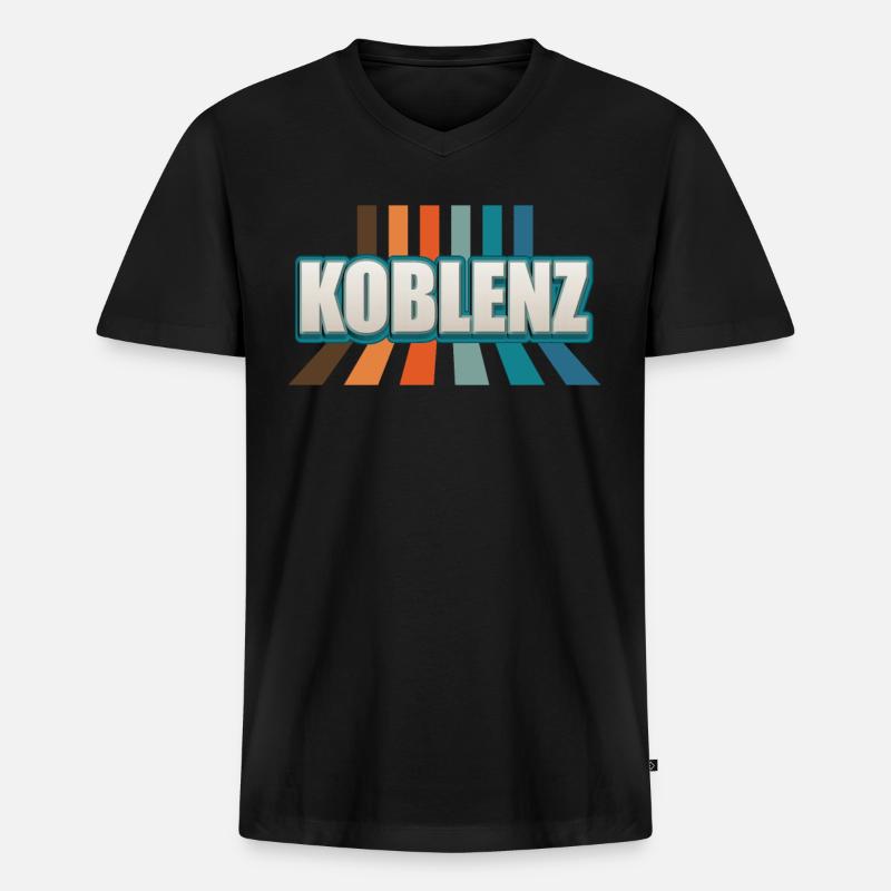 Koblenzerin Koblenzer Koblenz - Männer Premium Bio T-Shirt mit V-Ausschnitt - Schwarz
