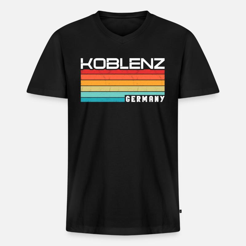 Koblenzerin Koblenzer Koblenz - Männer Premium Bio T-Shirt mit V-Ausschnitt - Schwarz