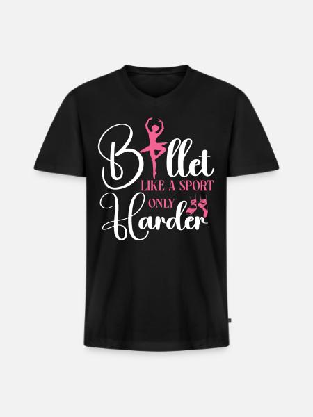 Ballet Danseuse Danse Ballerine - T-shirt encolure en V Premium bio Homme - noir