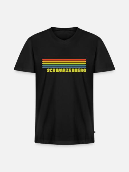 Schwarzenberg - Männer Premium Bio T-Shirt mit V-Ausschnitt - Schwarz