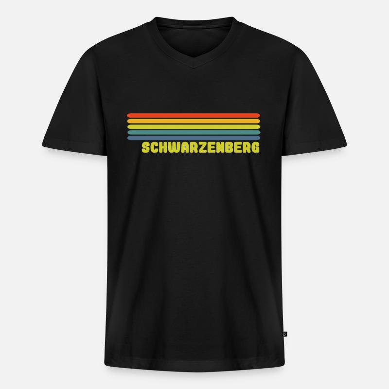 Schwarzenberg - Männer Premium Bio T-Shirt mit V-Ausschnitt - Schwarz