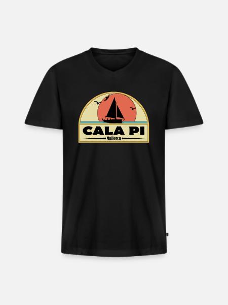 Cala Pi - Men's Premium Organic T-shirt with V-neck - black