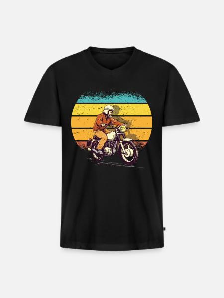 Retro Simsonfahrer knallert knallert fan - Premium økologisk T-shirt med V-hals til mænd - sort