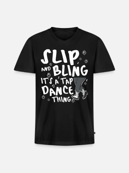 Funny Tap Dancing - Tap Dance - Männer Premium Bio T-Shirt mit V-Ausschnitt - Schwarz