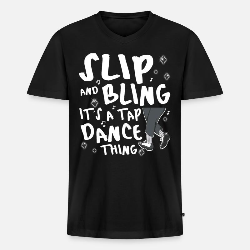 Funny Tap Dancing - Tap Dance - Männer Premium Bio T-Shirt mit V-Ausschnitt - Schwarz