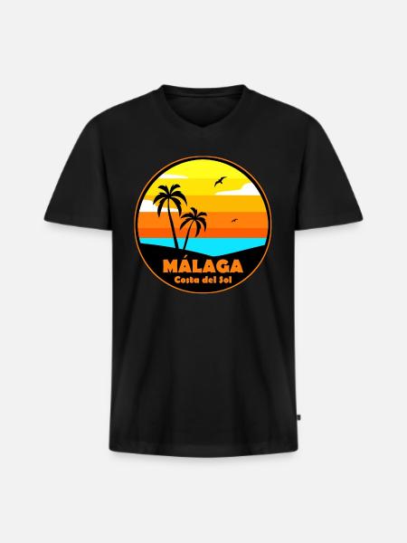Malaga - Men's Premium Organic T-shirt with V-neck - black