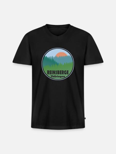 Reinsberge - Männer Premium Bio T-Shirt mit V-Ausschnitt - Schwarz