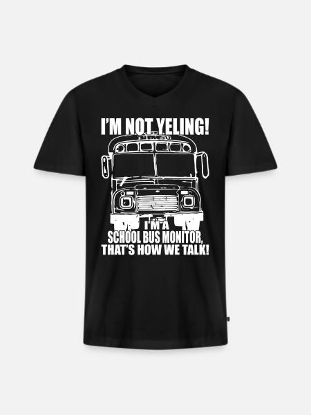 Schulbuswärter - Schulbusfahrer - Männer Premium Bio T-Shirt mit V-Ausschnitt - Schwarz