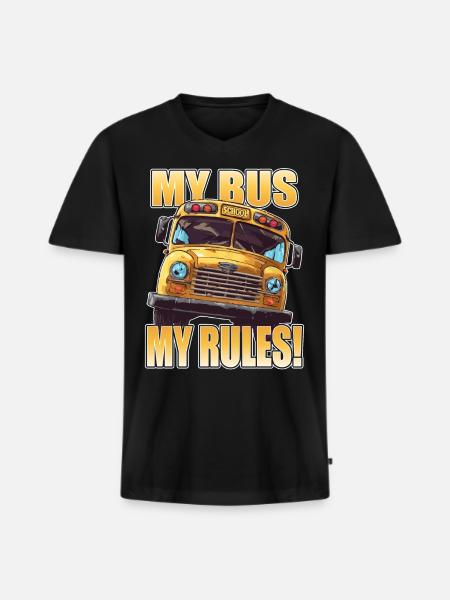 Schulbuswärter - Schulbusfahrer - Männer Premium Bio T-Shirt mit V-Ausschnitt - Schwarz