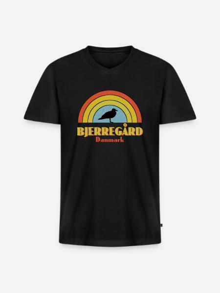 Bjerregard Dänemark - Männer Premium Bio T-Shirt mit V-Ausschnitt - Schwarz