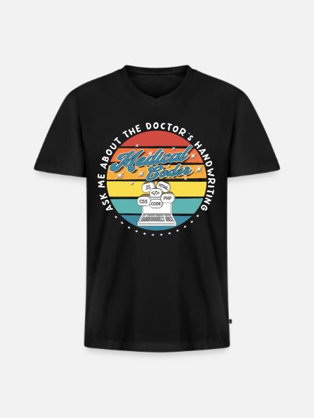 Medical Assistant - Medical Coder - Men's Premium Organic T-shirt with V-neck - black
