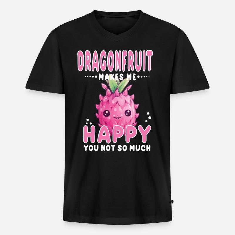 Drachfrucht Kawaii - Männer Premium Bio T-Shirt mit V-Ausschnitt - Schwarz
