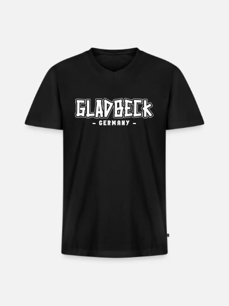 Gladbeckerin Gladbecker Gladbeck - Men's Premium Organic T-shirt with V-neck - black